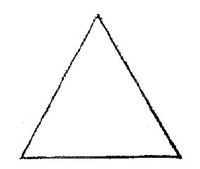 56) Trojhelnk se vemi ostrmi hly a temi stejnmi stranami.