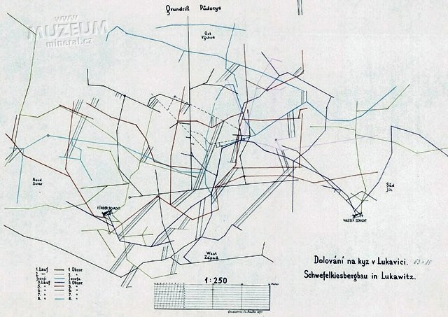 Důlní mapa z roku 1891